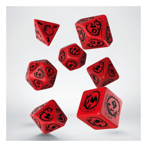 Dragons Dice Polyhedral Dice Set: Red & Black