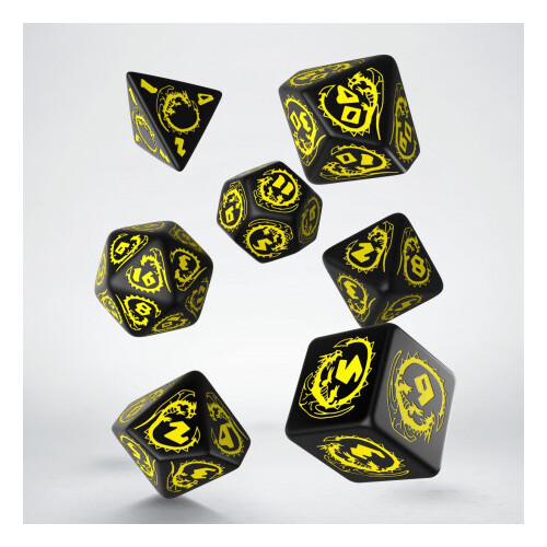Dragons Dice Polyhedral Dice Set: Black & Yellow