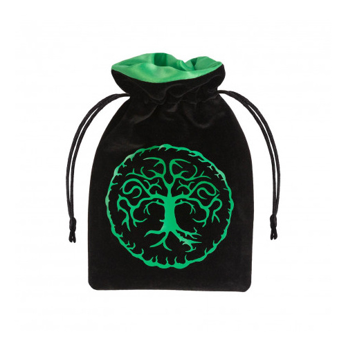 Velour Dice Bag: Forest, Green on Black
