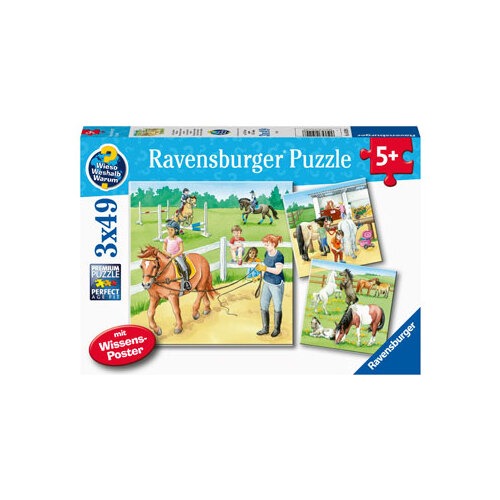 Ravensburger: A Day at the Stables Puzzle 3x49pc