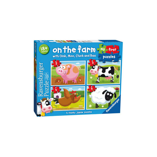 Ravensburger: On the Farm My First Puzzle 2 3 4 5pc