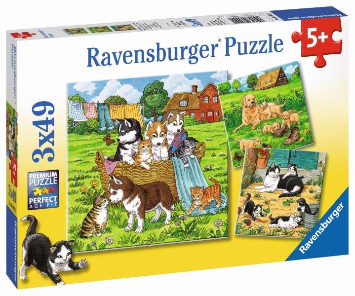 Ravensburger: Cats and Dogs Puzzle 3x49pc