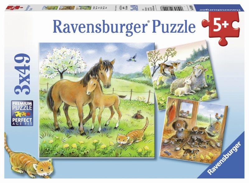 Ravensburger: Cuddle Time Puzzle 3x49pc