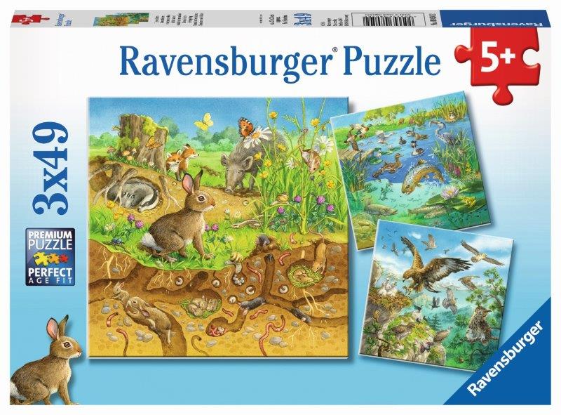 Ravensburger - Animals in their Habitats Puz 3x49pc