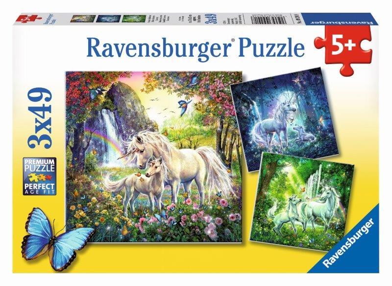 Ravensburger: Beautiful Unicorns Puzzle 3x49pc