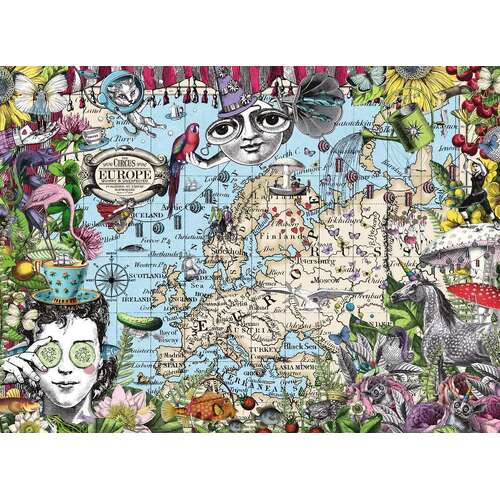 Ravensburger: European Map Quirky Circus 500pc