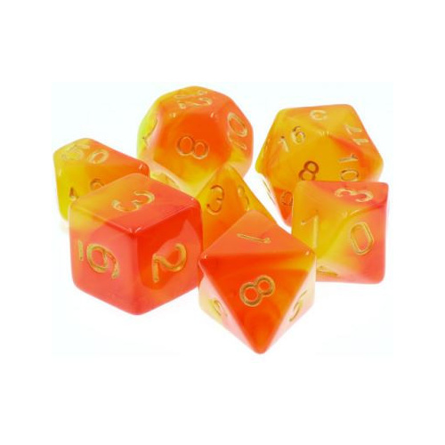 TMG RPG Dice -Lava Shock - Yellow/Orange Fusion Set (7)