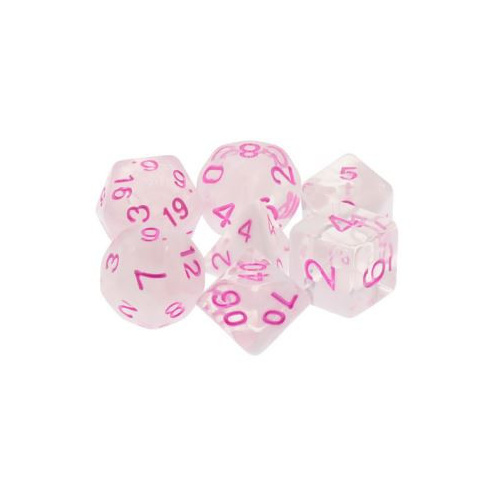 TMG RPG Dice: Candied Whispers - Milky White with Pink Set (7)