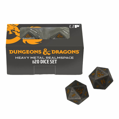 Heavy Metal Dice: Dungeons & Dragons RPG Realmspace D20 Dice Set (2)