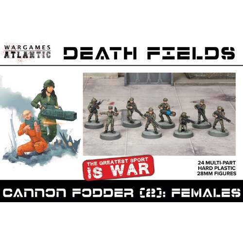 Death Fields Cannon Fodder (2): Females - 24x 28mm Sci-fi Infantry