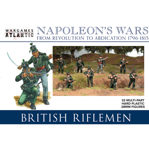 British Riflemen - 32x 28mm Napoleonic Era Warriors