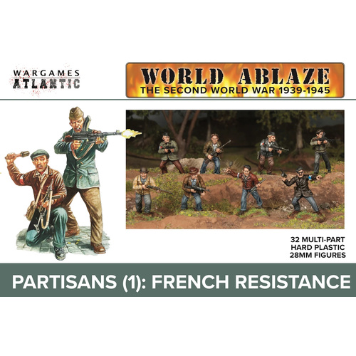 Partisans (1) French Resistance - 32x 28mm WWII figures