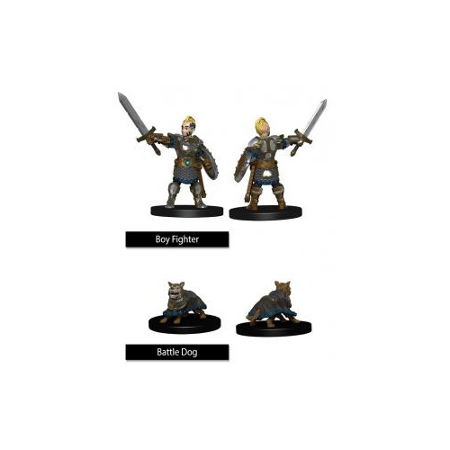 WizKids Wardlings Pre-painted Miniatures: Boy Fighter and Battle Dog