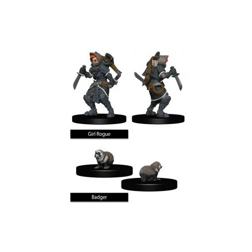 WizKids Wardlings Pre-painted Miniatures: Girl Rogue and Badger