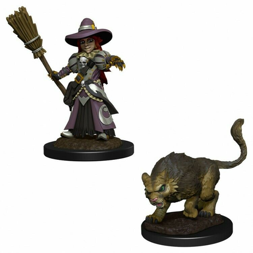 WizKids Wardlings Pre-Painted Miniatures: Girl Witch and Witch's Cat