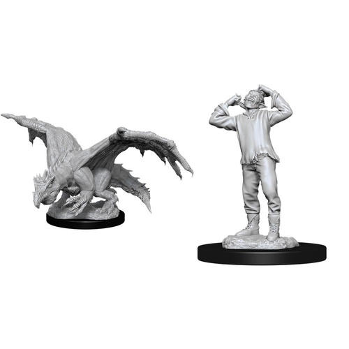 D&D Nolzurs Marvelous Unpainted Miniatures: Green Dragon Wyrmling and Afflicted Elf
